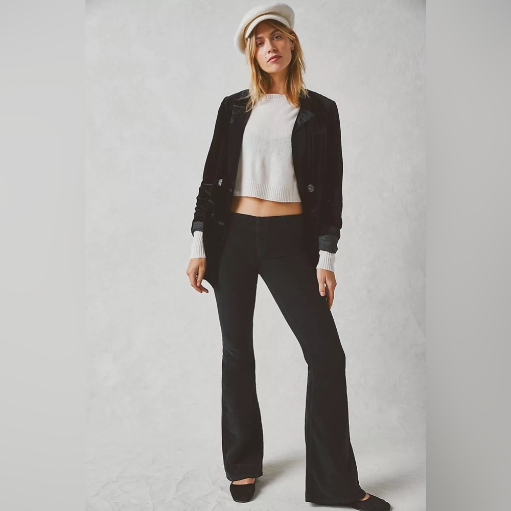 Free People We The Free Corduroy Pull On Flare Black Bell Bottom Size 27